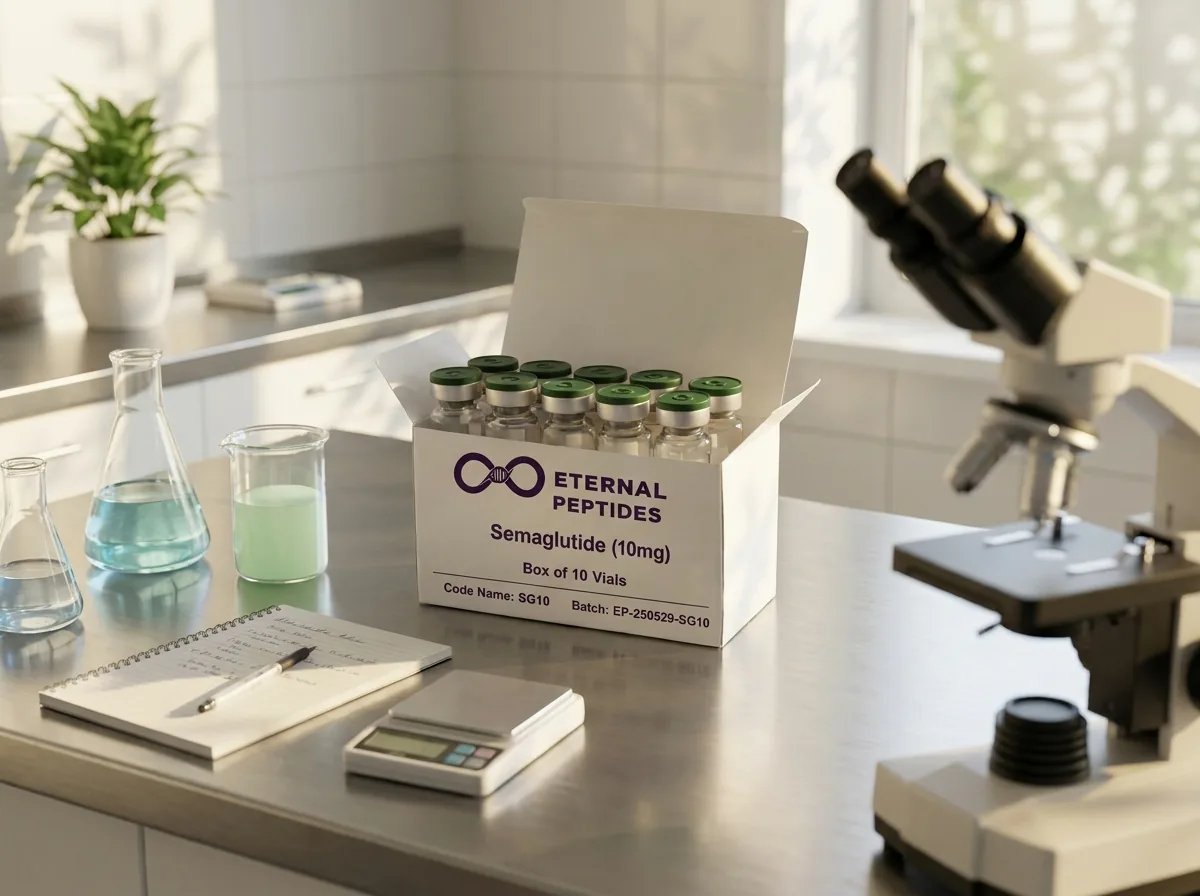 Semaglutide research peptide product in laboratory setting
